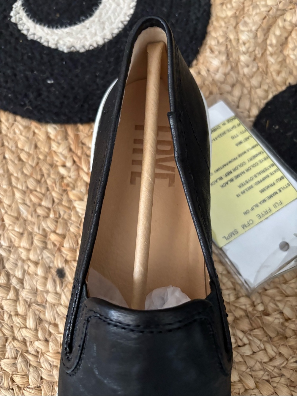 Frye Black Leather Slip-On Sneakers with White Sole - Picture 2 of 5